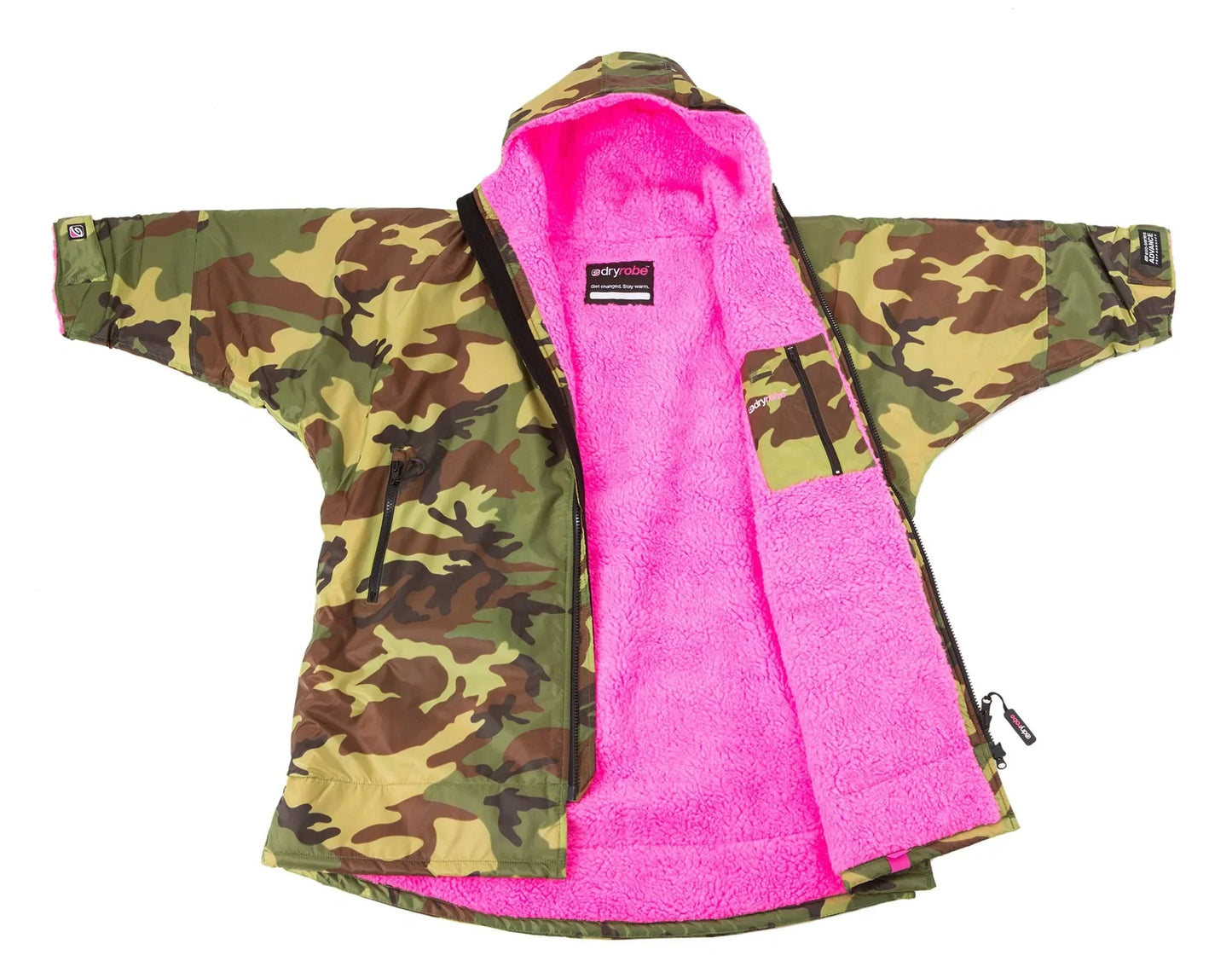 Dryrobe Advance Kids Long Sleeve Camouflage Pink - RECYCLED