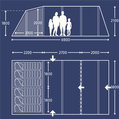  Kampa Hayling 6 Poled Tent