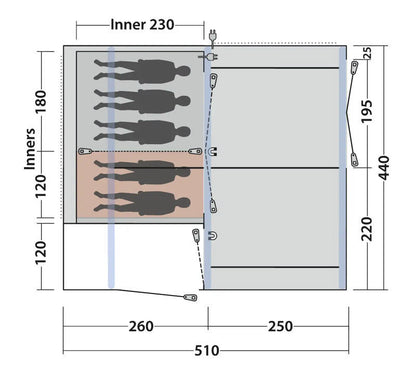  Outwell Maryland 5 Air Tent 205