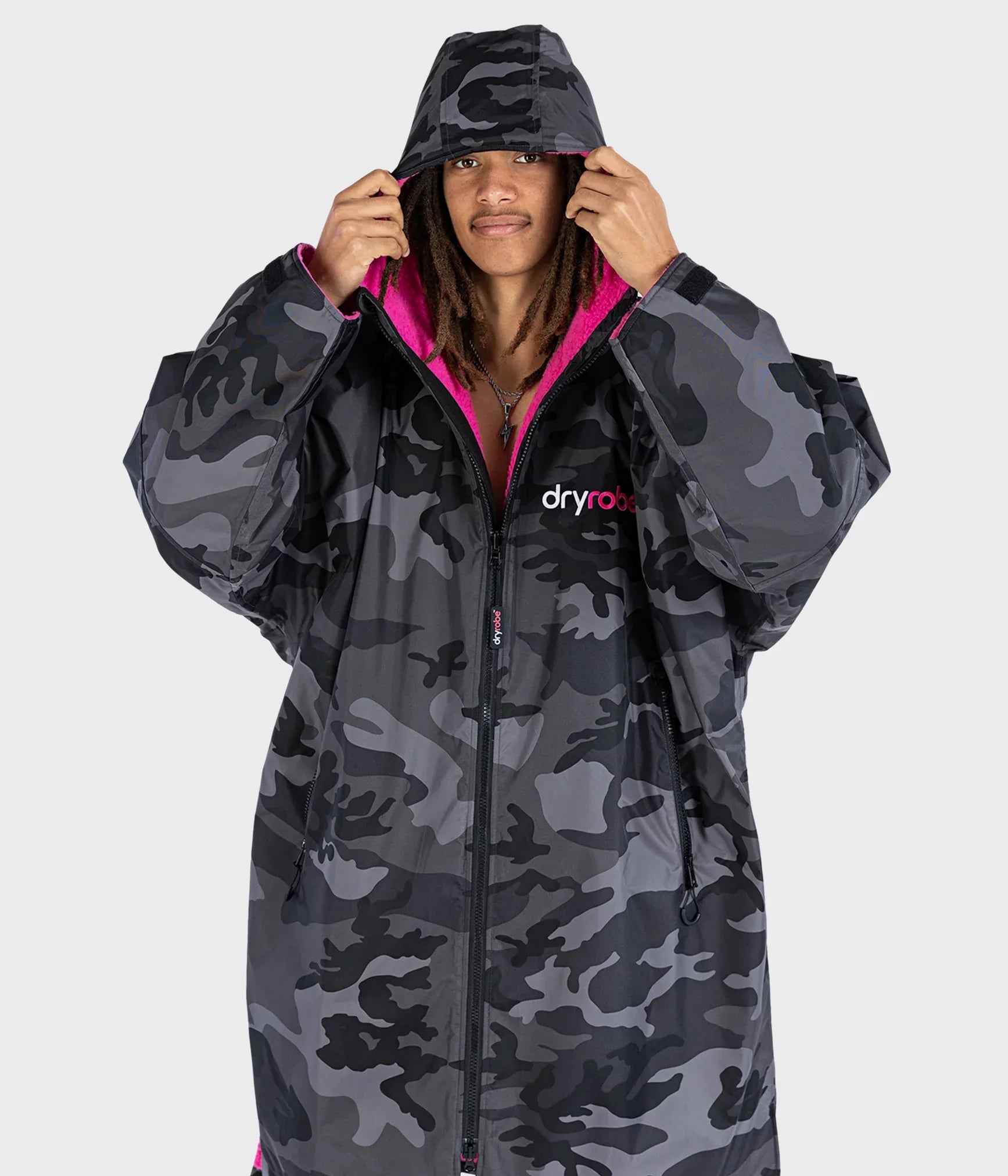  Dryrobe Advance Long Sleeve Black Camouflage Pink - RECYCLED