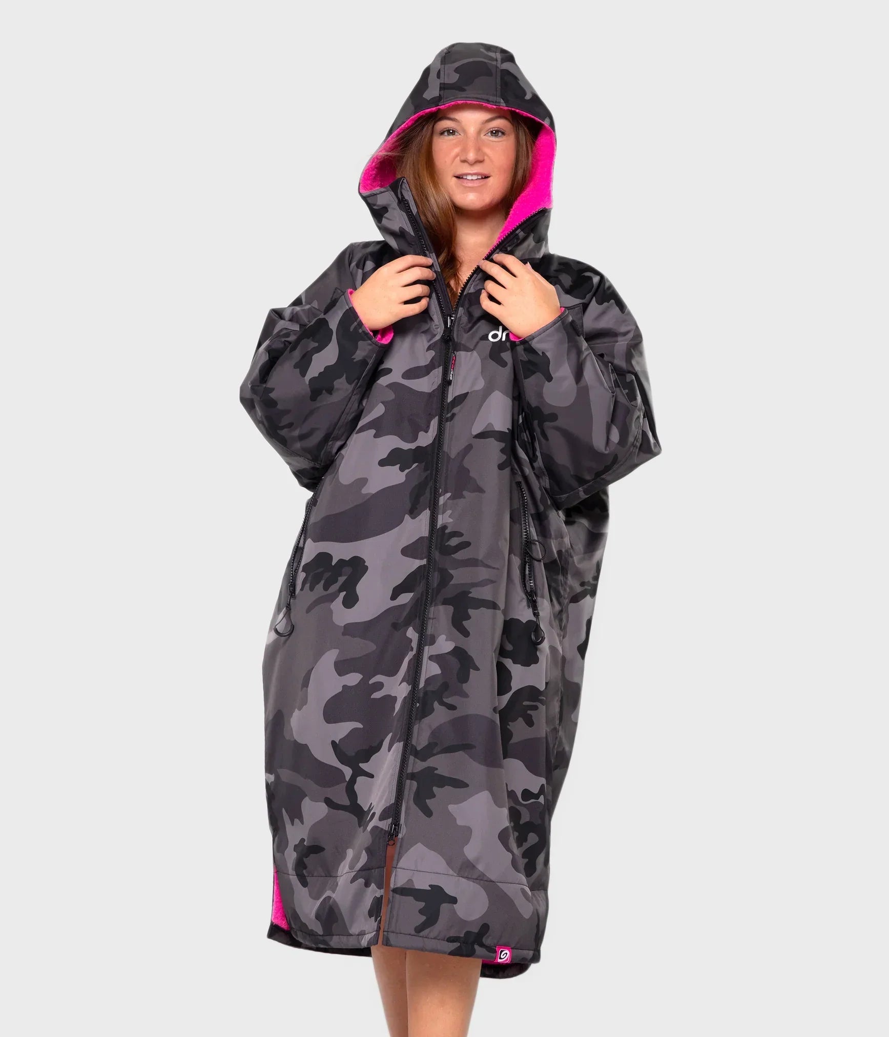  Dryrobe Advance Long Sleeve Black Camouflage Pink - RECYCLED