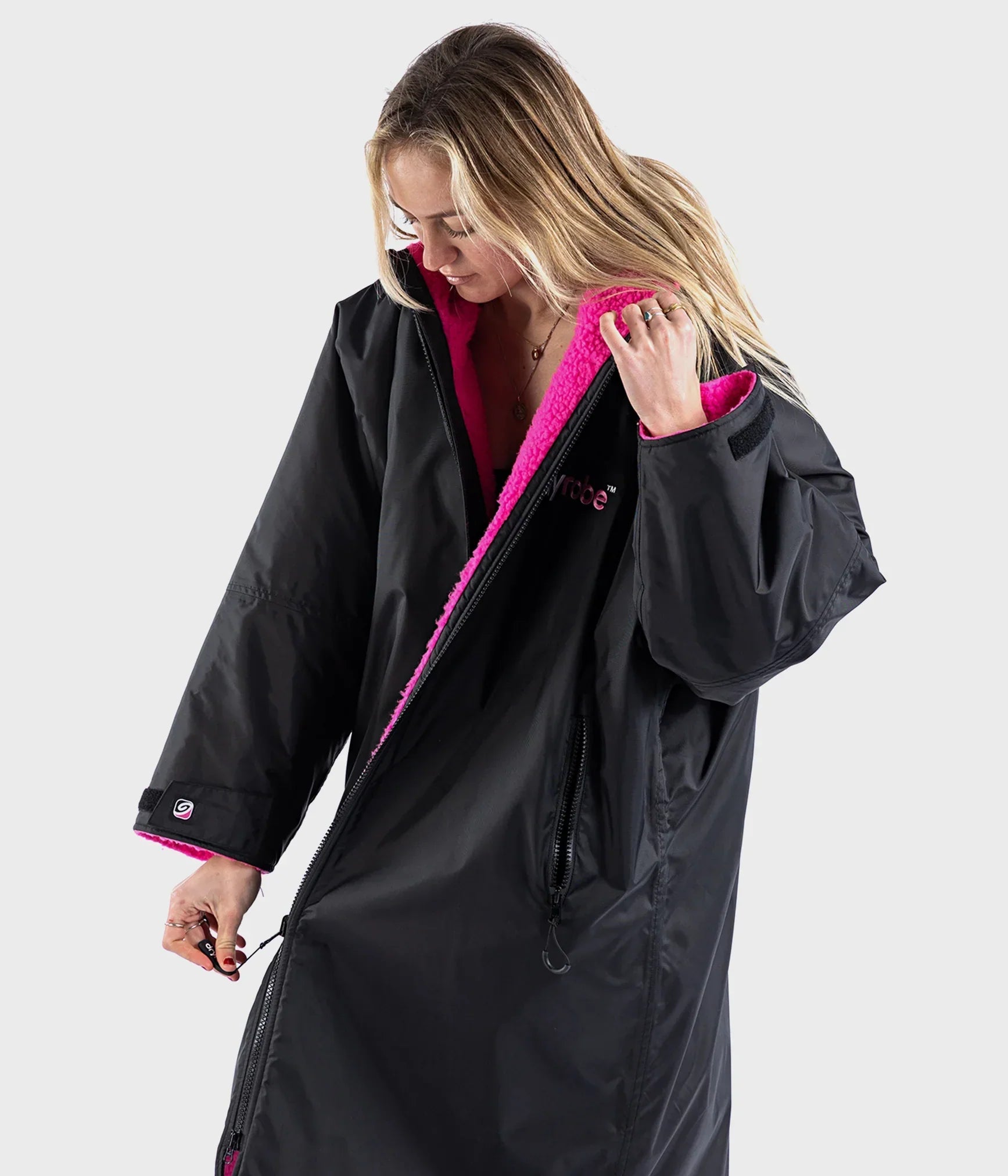  Dryrobe Advance Long Sleeve BLACK PINK - RECYCLED