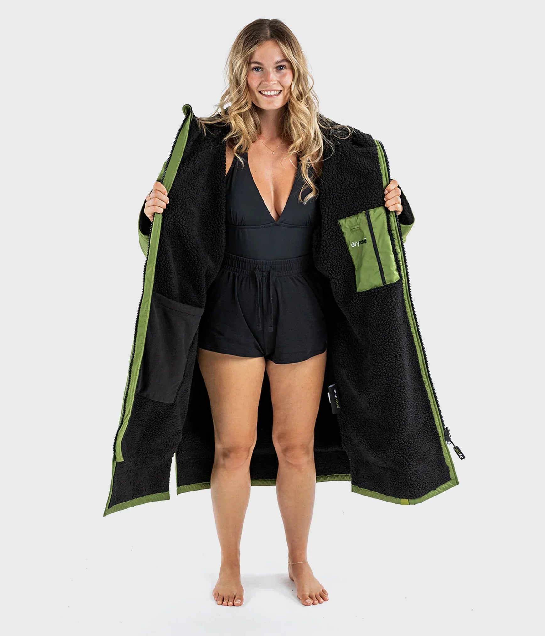  Dryrobe Advance Long Sleeve FOREST GREEN BLACK - RECYCLED