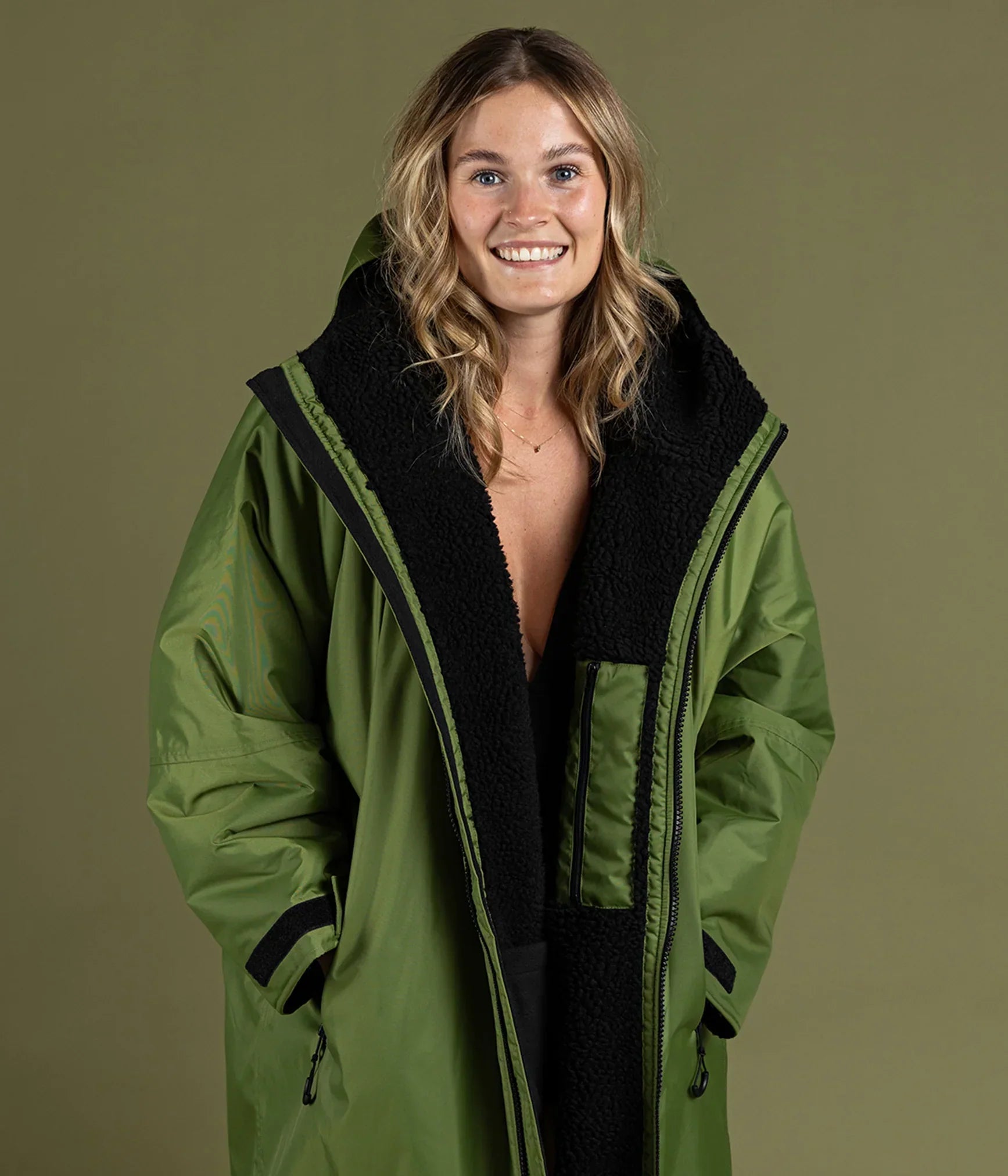  Dryrobe Advance Long Sleeve FOREST GREEN BLACK - RECYCLED