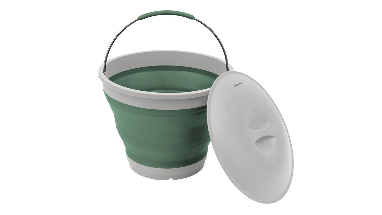  Outwell Collaps Round Bucket With Lid - Shadow Green