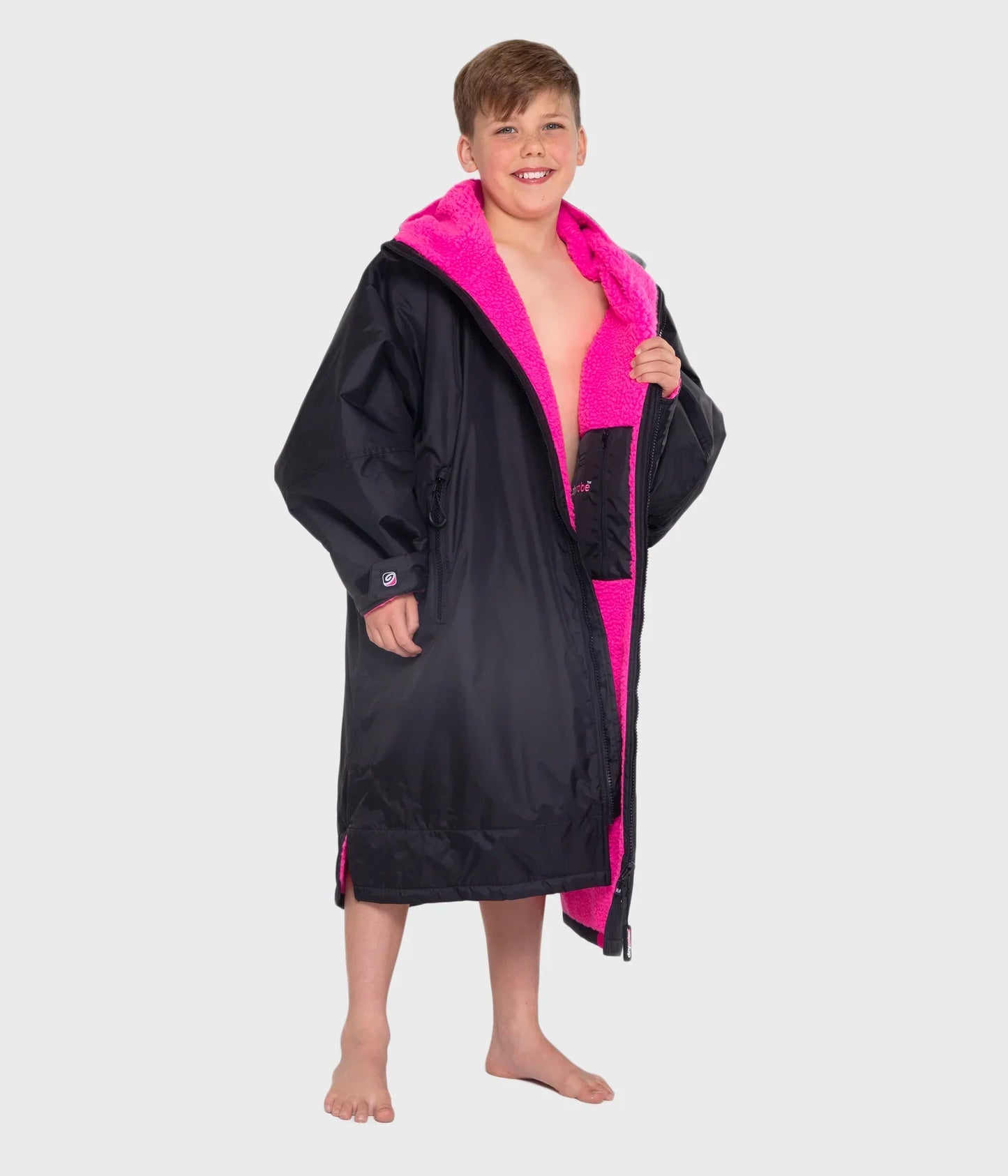 Dryrobe Advance Kids Long Sleeve BLACK PINK - RECYCLED