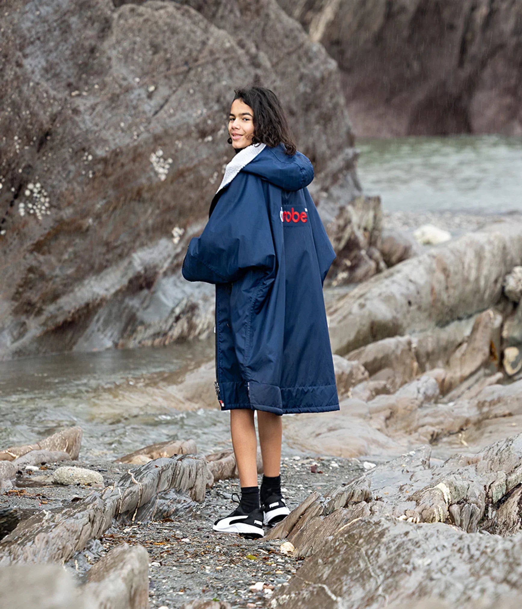  Dryrobe Advance Kids Long Sleeve NAVY GREY - RECYCLED