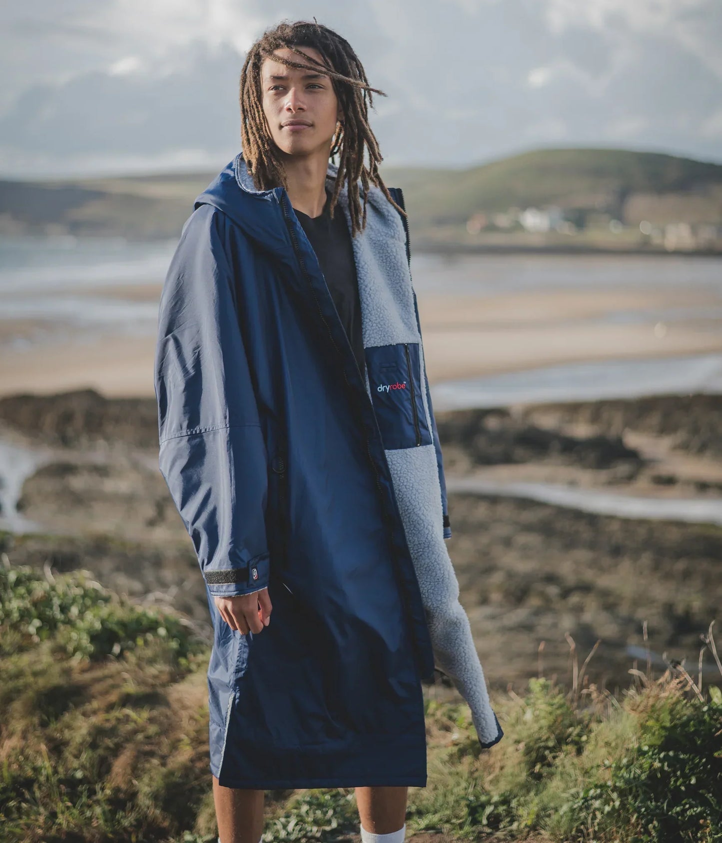  Dryrobe Advance Long Sleeve Navy Blue Grey - RECYCLED