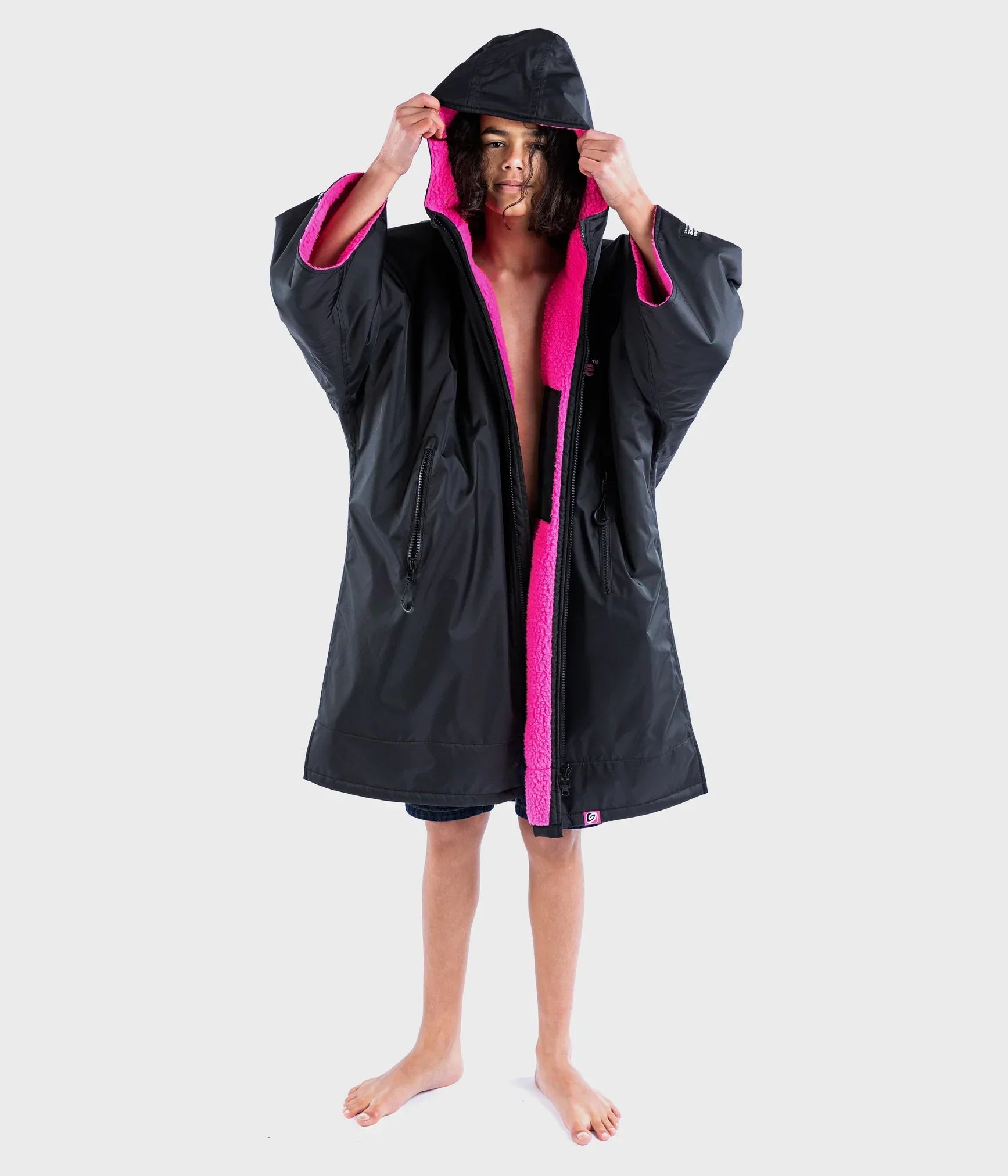 Dryrobe Advance Kids Short Sleeve BLACK PINK