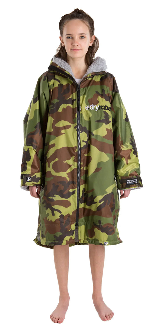  Dryrobe Advance Kids Long Sleeve Camouflage Grey - RECYCLED