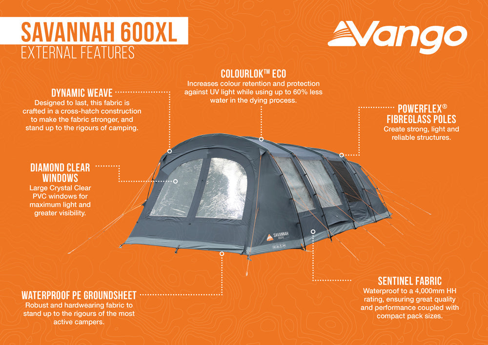  Vango Savannah 600XL Tent Package