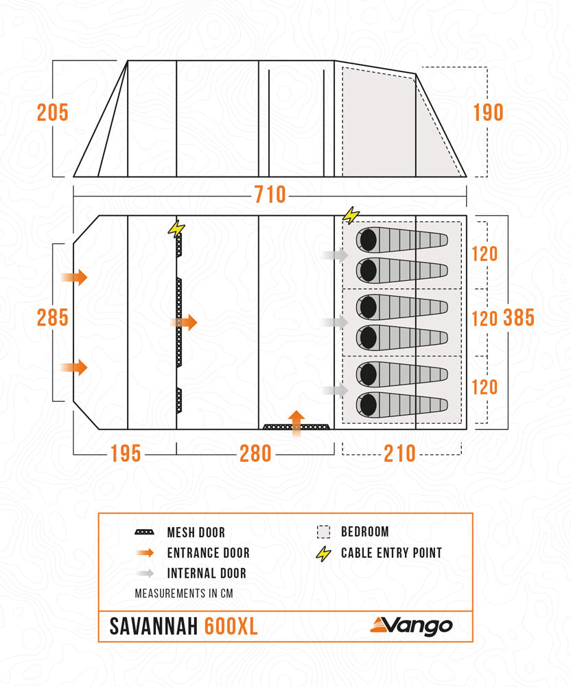  Vango Savannah 600XL Tent Package