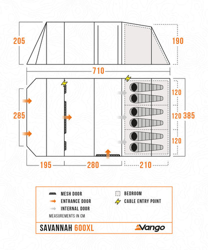  Vango Savannah 600XL Tent Package