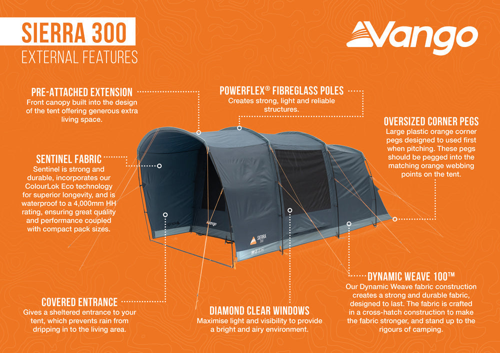  Vango Sierra 300 Poled Tent 2025