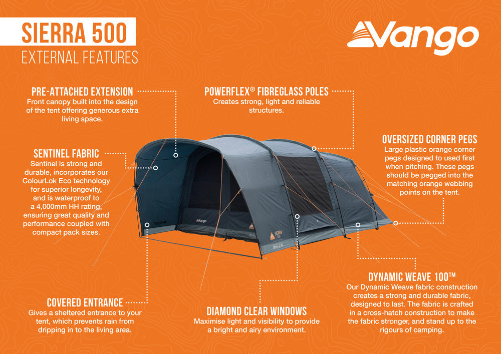  Vango Sierra 500 Poled Tent