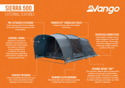  Vango Sierra 500 Poled Tent