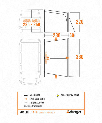  Vango Sunlight Air ProShield - Awning / Canopy For Caravans & Motorhomes