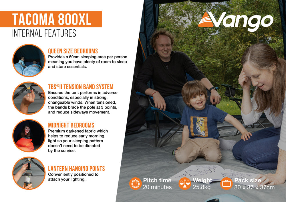 Vango Tacoma 800XL Tent Package