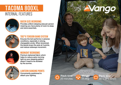  Vango Tacoma 800XL Tent Package
