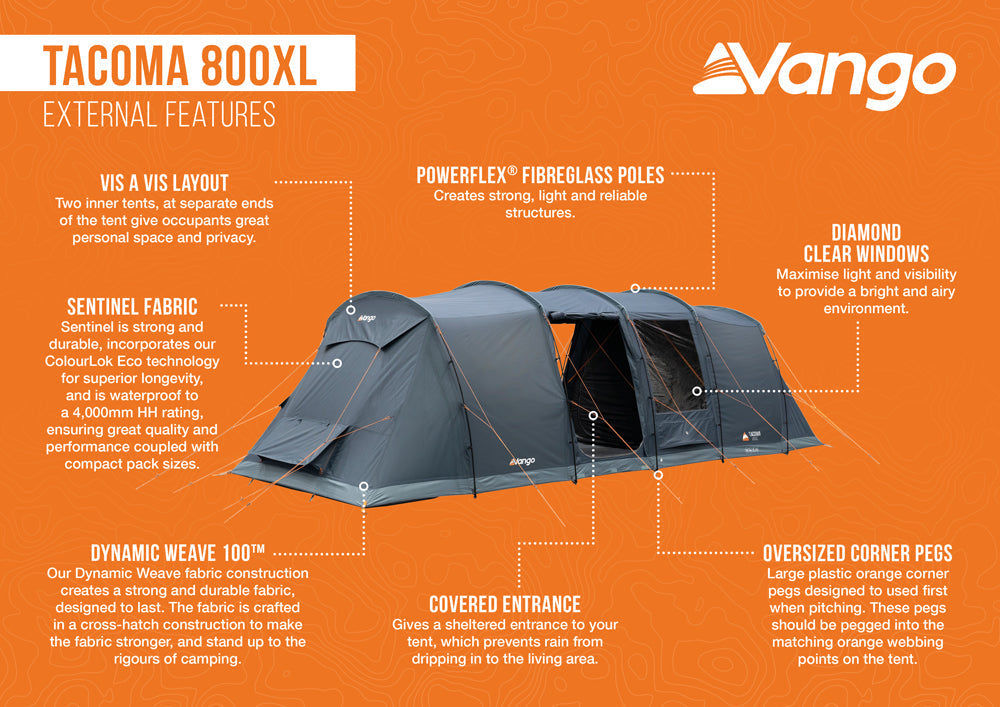  Vango Tacoma 800XL Tent Package
