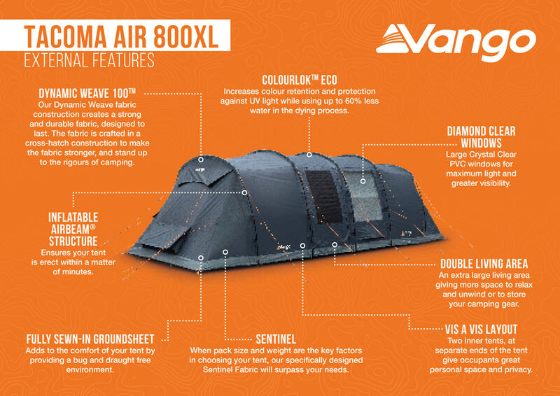  Vango Tacoma Air 800XL Tent - 2025