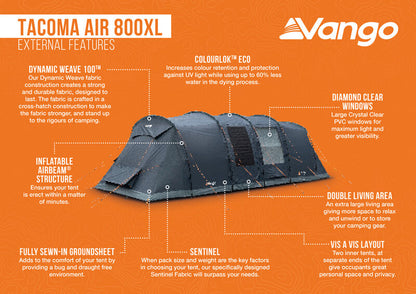  Vango Tacoma Air 800XL Tent - 2025