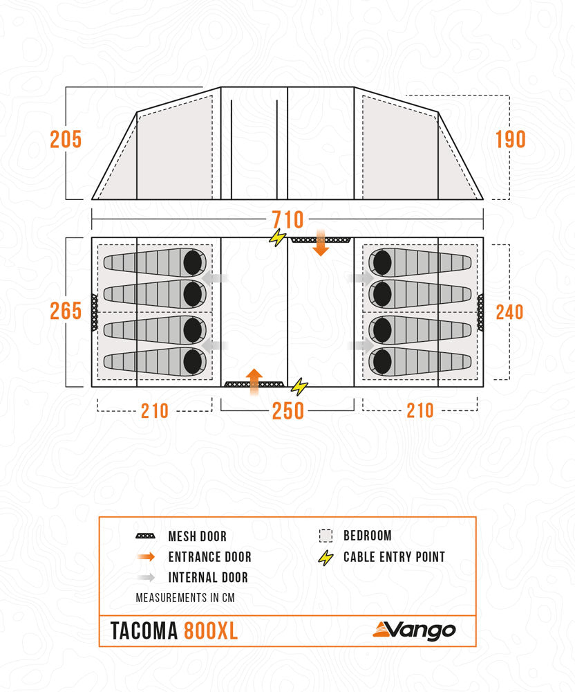  Vango Tacoma 800XL Tent Package