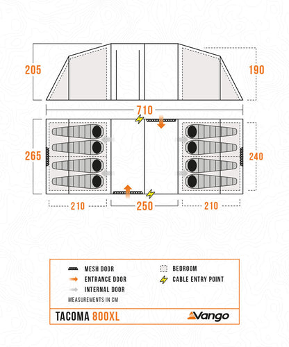  Vango Tacoma 800XL Tent Package