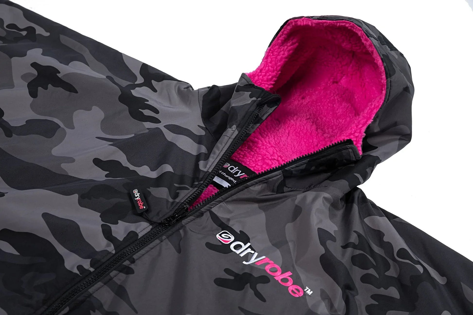  Dryrobe Advance Long Sleeve Black Camouflage Pink - RECYCLED