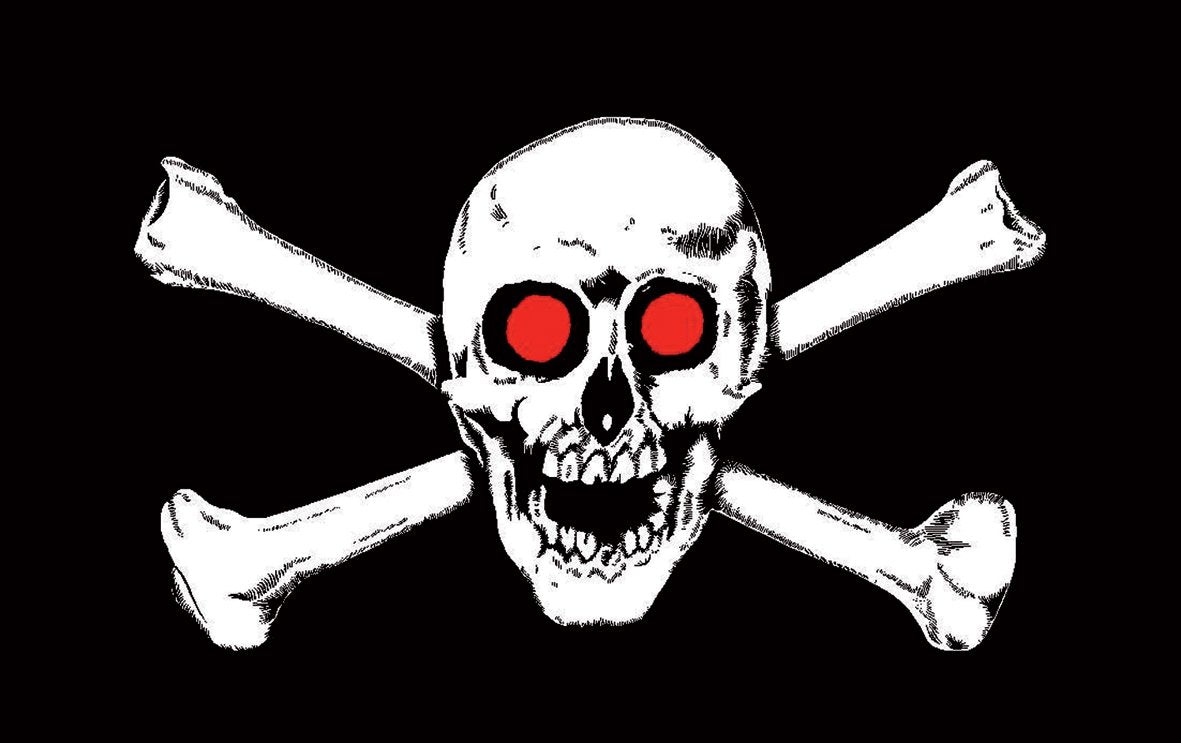  Pirate Skull Red Eyes Flag 5ft By 3Ft