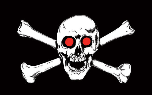  Pirate Skull Red Eyes Flag 5ft By 3Ft