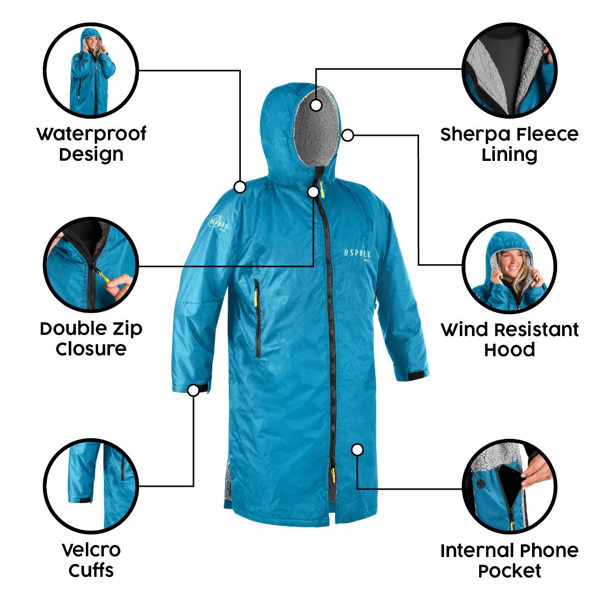  Osprey Unisex Changing Robe Teal