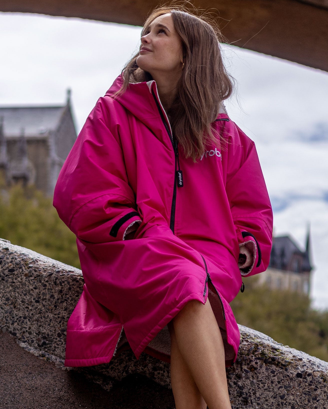  Dryrobe Advance Long Sleeve Hot Pink / Grey
