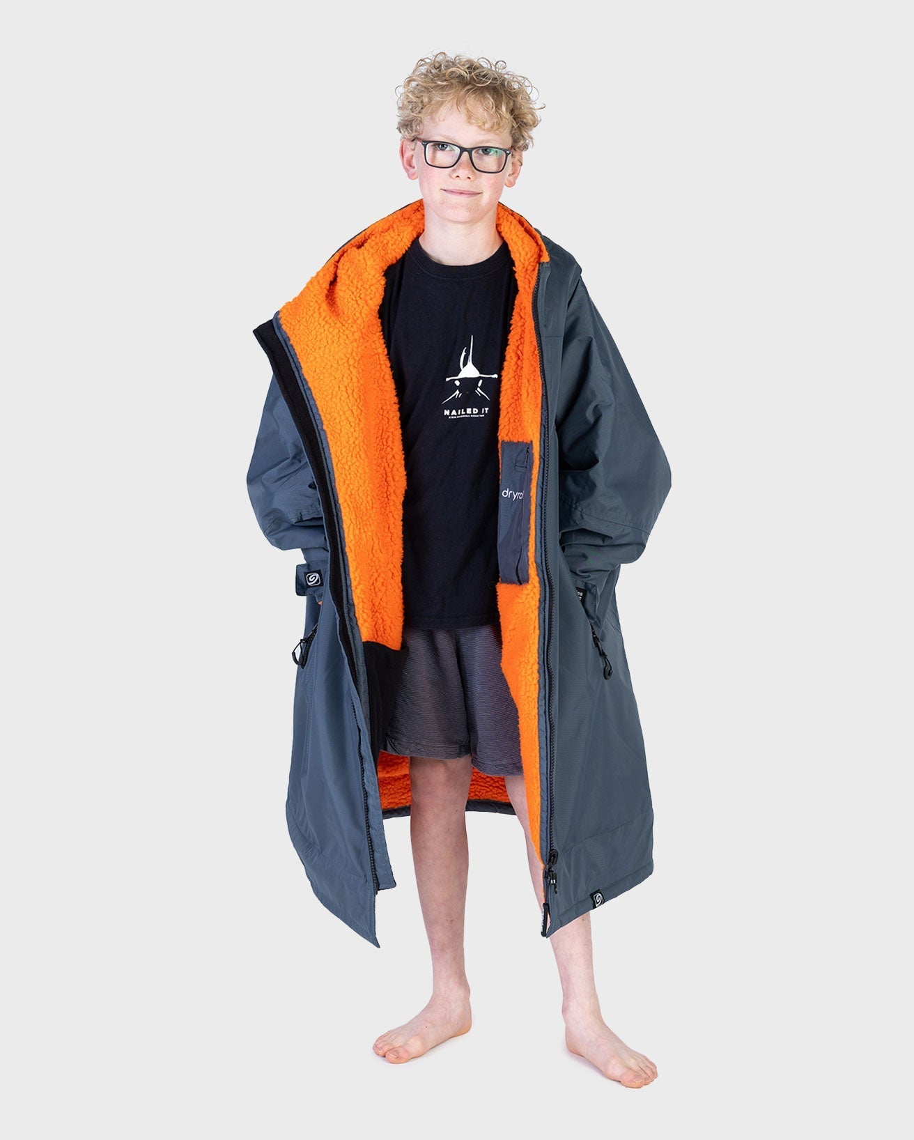  Dryrobe Advance Kids Long Sleeve Dark Grey / Orange