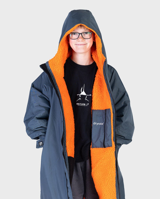  Dryrobe Advance Kids Long Sleeve Dark Grey / Orange