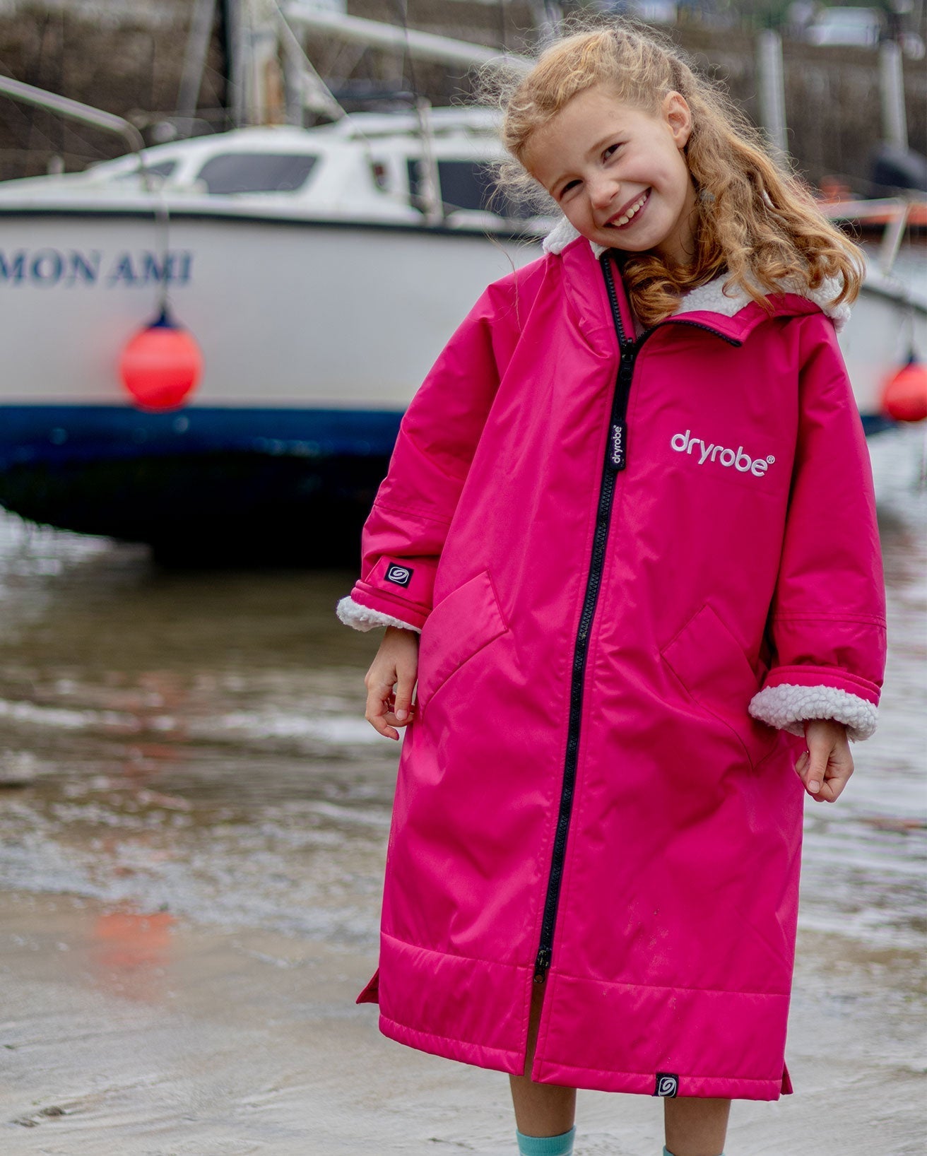  Dryrobe Advance Kids Long Sleeve Pink / Grey