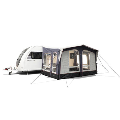  Vango Riviera Air Awning 390 Elements TC Package With Free Tall Annex Elements TC - Riviera, Caravan Awning Side Canopy And CP225 - Breathable Fitted Carpet - Riviera 390