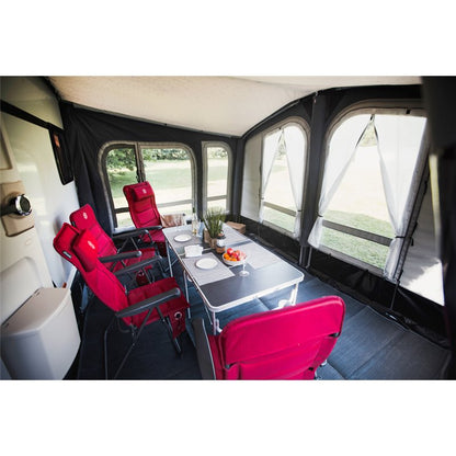  Vango Riviera Air Awning 390 Elements TC Package With Free Tall Annex Elements TC - Riviera, Caravan Awning Side Canopy And CP225 - Breathable Fitted Carpet - Riviera 390