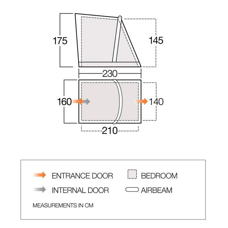  Vango Riviera Air Awning 390 Elements TC Package With Free Tall Annex Elements TC - Riviera, Caravan Awning Side Canopy And CP225 - Breathable Fitted Carpet - Riviera 390